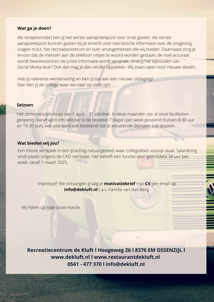 Vacature receptionist(e) 2025 blz. 2